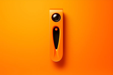 Vibrant and Bold: Exclamation Mark Shines on Orange Background!の素材