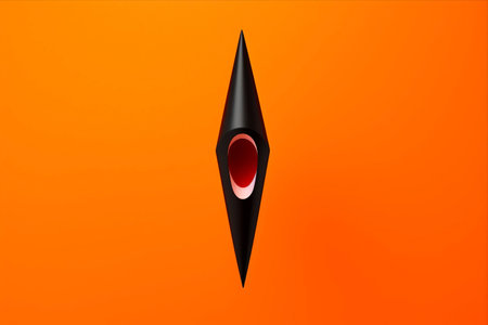 Vibrant Excitement: Exclamation Mark on Orange Backgroundの素材