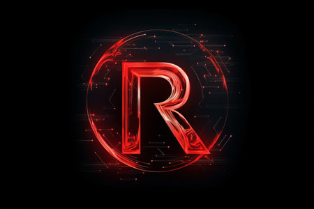 Captivating Trademark: R Symbol on Transparent Background Revealed in Striking 3:2 Aspect Ratioの素材