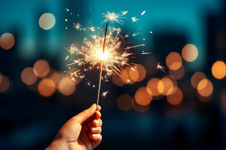 Burning Sparklers: Igniting Joy in New Year, Christmas, and All Celebrationsの素材