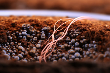 Unveiling the Microscopic World: Captivating Images of Bacterial-Feeding Soil Nematodes in a Soil Sample at 3:2 Magnificationの素材