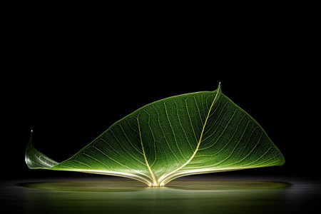 Exploring the Intricacies: The Rear of a Leaf, Light Line Veins, and Conceptual Background [AR 3:2]の素材