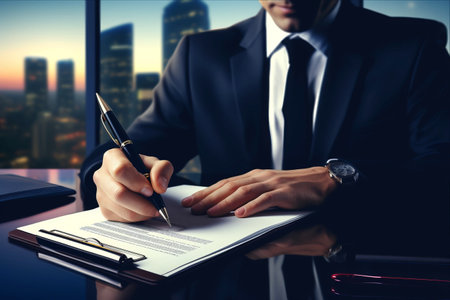 Exclusive Invitation: Join Renowned Businessman in Signing a Profitable Business Contract - AR 3:2の素材