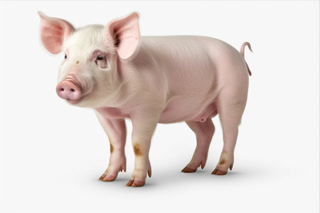 Majestic Pig Silhouette Standing Alone on Transparent Background - AR 3:2の素材