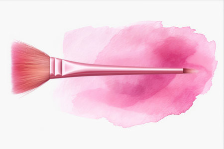 Mesmerizing Shimmer: Stunning Shiny Pink Brush Watercolor Painting with Transparent Backgroundの素材