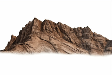 Majestic Rock Mountain Slope: A Close-Up Masterpiece for Matte Painting with Copy Space, Generated by AI - Transparent Backgroundの素材