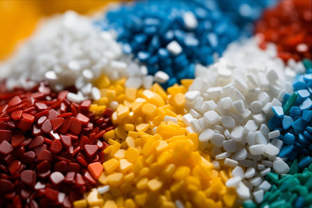 Captivating Close-Up of Polymer Pallet: Plastic Granules Revealing Stunning Detailsの素材