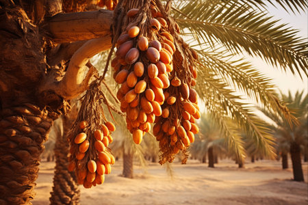 The Vital Role of Fresh Date Palms in Advanced Desert Agriculture and the Concept of Harvestingの素材