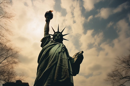 Capturing the Iconic Statue of Liberty in 35mm: A Majestic 3:2 Perspectiveの素材