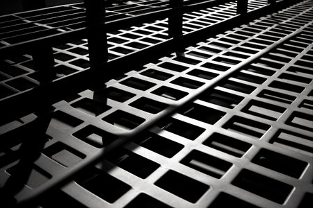 Shades of Strength: Exploring the Artistry of Steel Grating and Shadow in Monochromeの素材