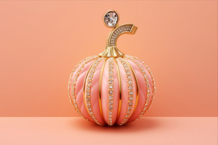 Precious Gems Enhance Petite Pumpkin in Delicate Pink Settingの素材