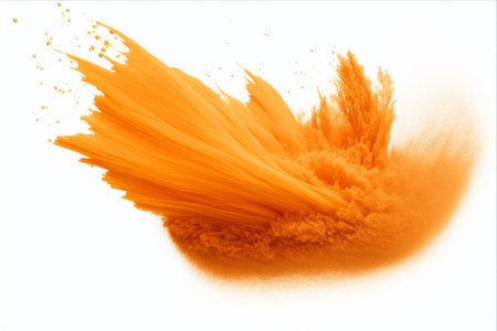Dynamic Burst: Captivating Orange Sand Explosion in Mid-Airの素材