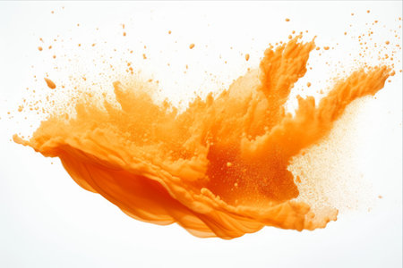 Capturing the Dynamic Eruption: A Visual Journey of Orange Sand Explosions in the Airの素材