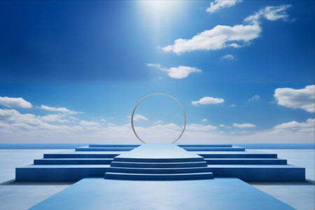 Captivating Stage in the Heavenly Blue Sky - A.R. 3:2の素材