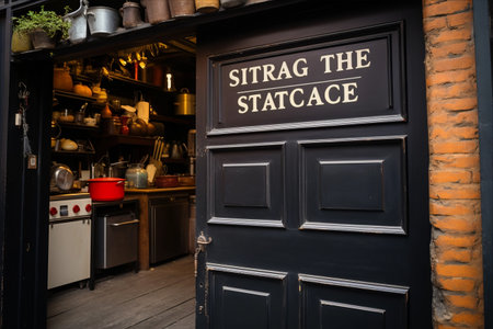 The Chic Black Door: A Glimpse into the Organized Kitchenの素材