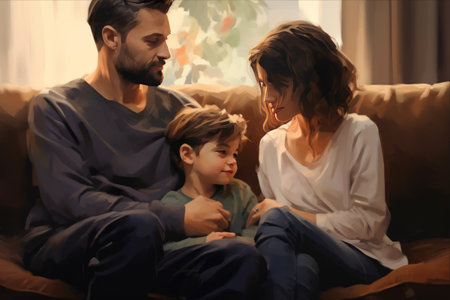 A Harmonious Family: Embracing Love and Togetherness at Homeの素材