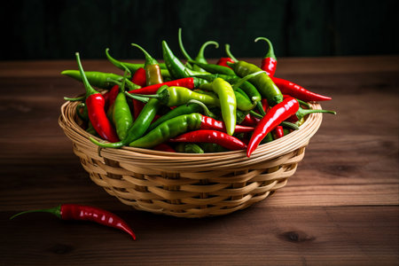 The Essential Contrasting Colors: Exploring the Significance of Green and Red Chili in Spice Cuisineの素材