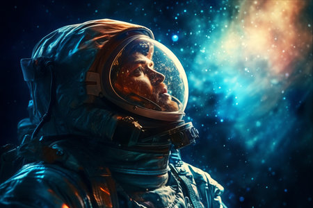 The Futuristic Journey of a Cosmonaut: A Glimpse into the Life of an Astronaut in Modern Spacesuitの素材