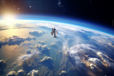 Journey Beyond Earth: Majestic Space Shuttle Flight Amidst Cosmic Wondersの素材