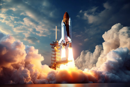 Journey Through the Cosmos: A Spectacular Space Shuttle Launchの素材