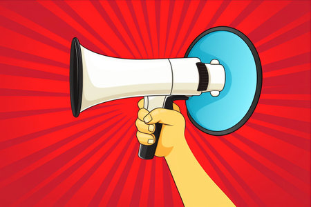 Hand Holding Megaphone: A Timely Reminder â DON'T FORGET!の素材
