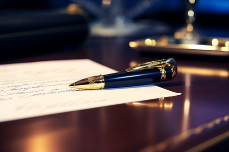 Inscribing Importance: Capturing the Essence of a Signature Pen on Important Documentsの素材
