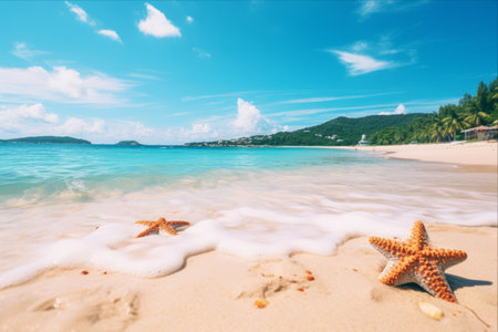 Captivating Summer Vibes: Exquisite Beach Starfish and Tropical Seascape in Vibrant Vietnam's Phu Quoc Islandの素材