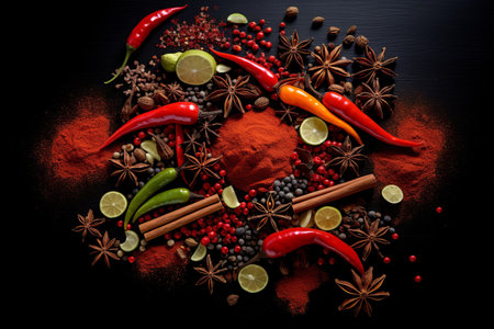 Flavors of the East: A Festive Spicy Abstract Art Infused with Asian Flairの素材