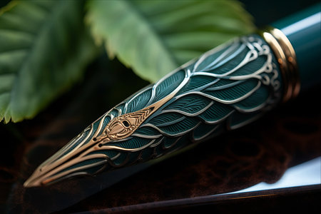 The Intricate Beauty of a Fountain Pen: A 3:2 Closeupの素材