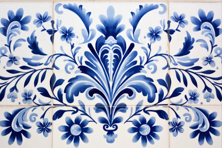 Beauty in Simplicity: Elegant White and Blue Azulejos - A Testament to Portuguese Traditional Decorの素材