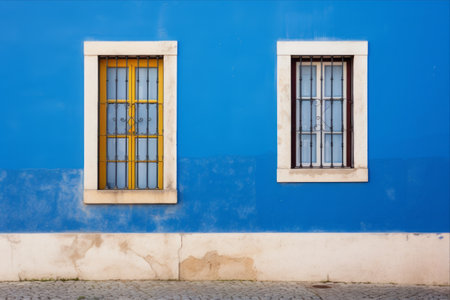 Captivating Euro-Style Charm: Old Window Adorned Traditional Portuguese House Facadeの素材