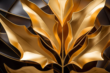 The Majestic Fusion: Exploring the Art of Golden and Metal Maple Leaf Structural Designの素材