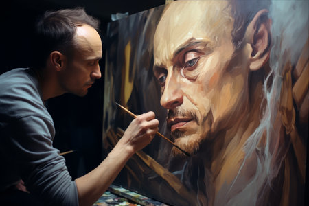 Mastering the Art of Portrait: A Captivating Oil on Canvas Creationの素材