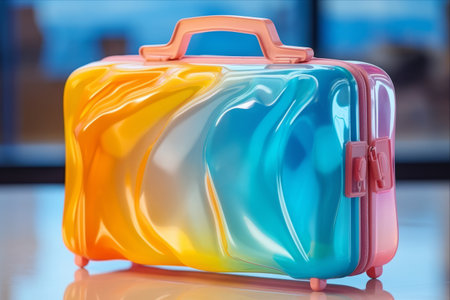 Exploring the World: Vibrant Plastic Travel Bag Unveiling its Background Conceptの素材