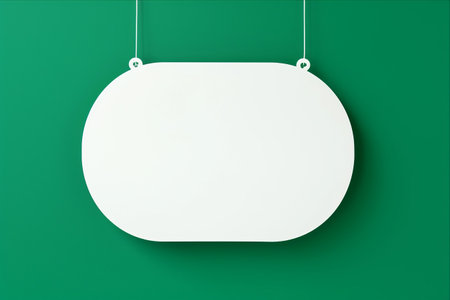 Unleashing Creativity: Embrace the Blank White Speech Bubble on a Vibrant Green Background for Endless Text Possibilities --ar 3:2の素材