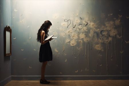 Whispered Expressions: The Power of 'Thinking of You' Written Words on the Wall --ar 3:2の素材