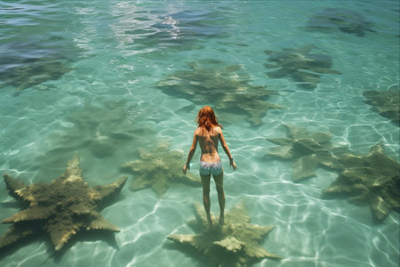 Voyage along the Azure Waters with Majestic Starfish - AR 3:2の素材