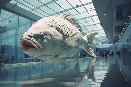 Majestic Species: Exploring the Intriguing World of Large Sea Fish in a Spacious 3:2 Aquariumの素材