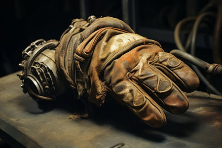 Unveiling the Contaminated Glove: A Glimpse into the Life of an Engine Maintenance Technicianの素材