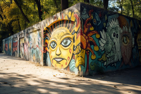The Vivid Street Art Display in Varna, Bulgaria's Sea Garden: Captivating Graffiti Unveiledの素材