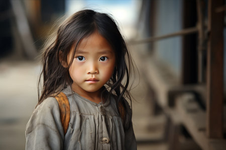 Innocence Unveiled: The Enchanting Portrait of a Korean Child in Asiaの素材