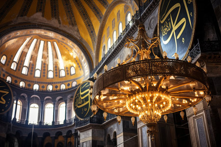 The Exquisite Splendor: Unveiling the Interior Decorations of Hagia Sophia Mosque in Istanbulの素材