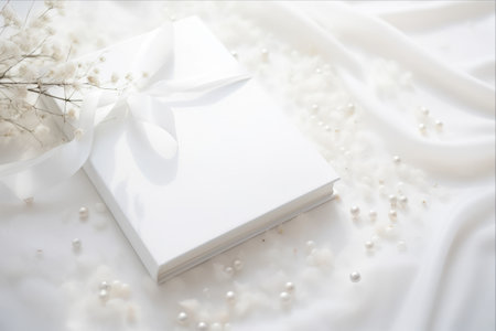 The Enchanting World of the White Wish Book on a White Table - AR 3:2の素材