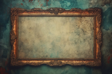 Timeless Elegance: Vintage Antique Style Wallpaper with Empty Frameの素材
