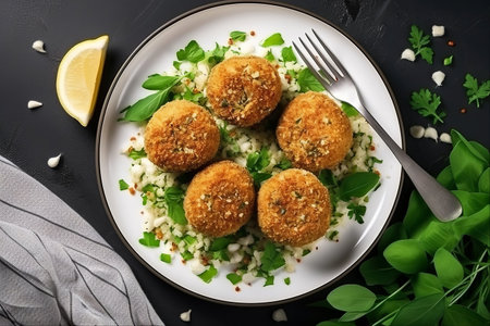 Delectable Homemade Fish Croquette: A Nutritious 3-Step Recipe with White Fish, Bulgur, Spinach, and Crispy Breadcrumbsの素材