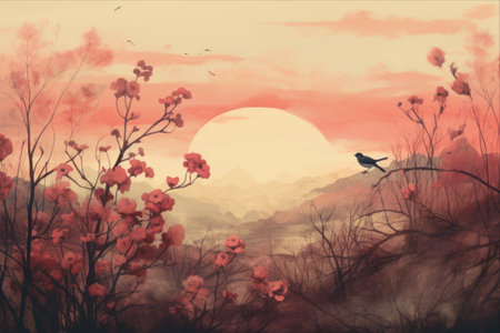 Enchanting Vintage Nature Backdrop: 3:2 Aspect Ratioの素材