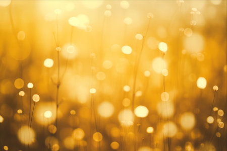 Nature's Golden Haze: Captivating Yellow Bokeh Backdropの素材