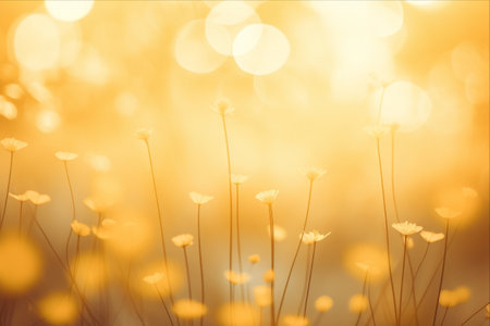 Naturally Vibrant: A Captivating Yellow Bokeh Defocused, 3:2 AR Background and Textured Masterpieceの素材