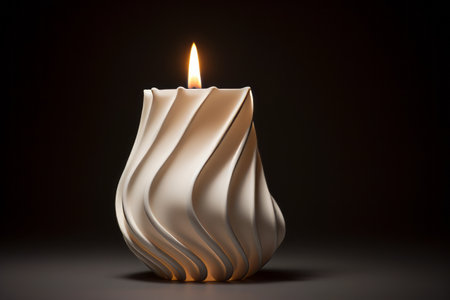 Captivating Illumination: White Ceramic Candlelight at a Tilt - AR 3:2の素材