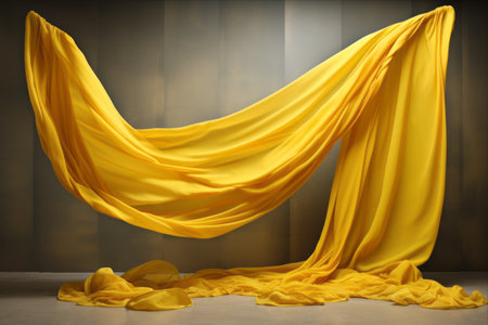 Radiant Yellow Cloth Drape: A Stunning 3:2 Pieceの素材